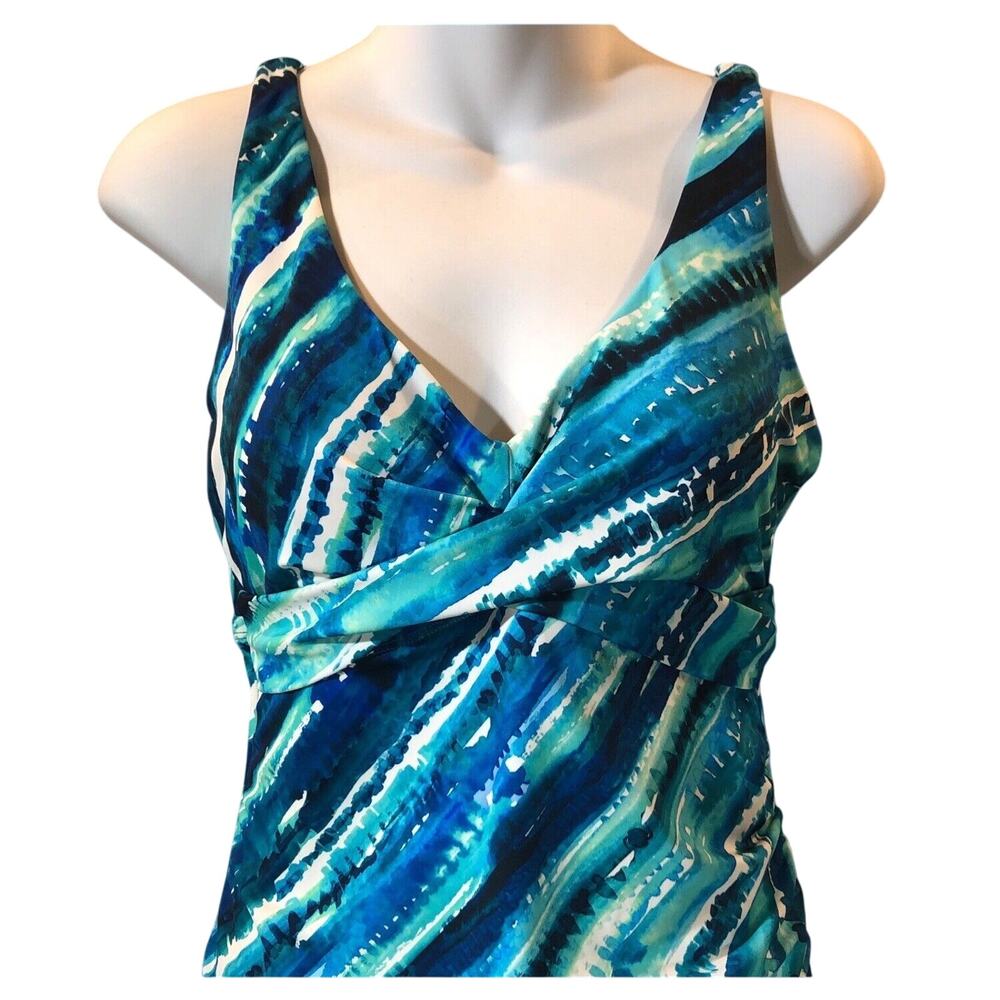 Kim Gravel x Swimsuits For All Womens 10 NEW Sarong One-Piece in Seaside Stripe - Picture 2 of 9
